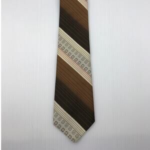 Vintage 70s Tex Tan Retro Western Earth Tone Striped Disco Tie 56”